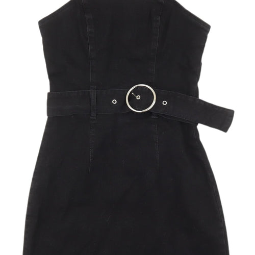 Denim Co Women's Black Pinafore Dress, UK 8