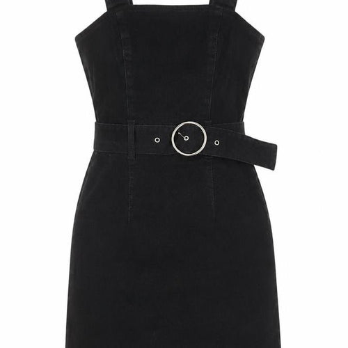 Denim Co Women's Black Pinafore Dress, UK 8