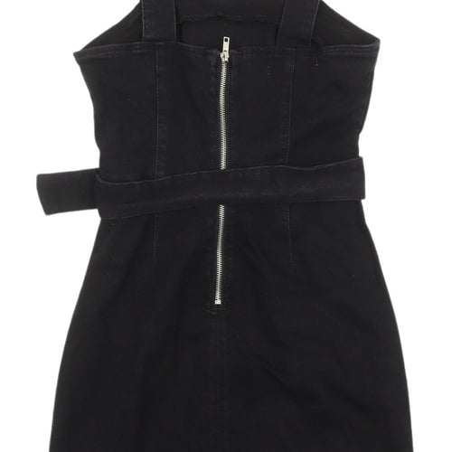 Denim Co Women's Black Pinafore Dress, UK 8
