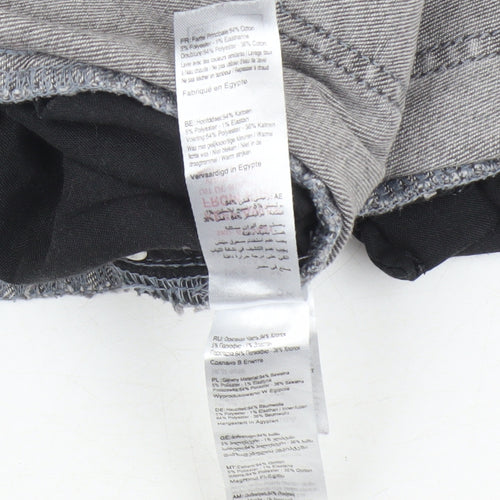 New Look Women's Grey Skinny Jeans, Size 8, Distressed, Mid Rise