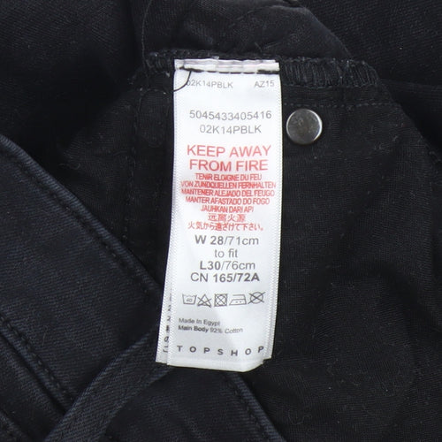 Topshop Women’s Black Skinny Jeans, Size 6, Slim Fit