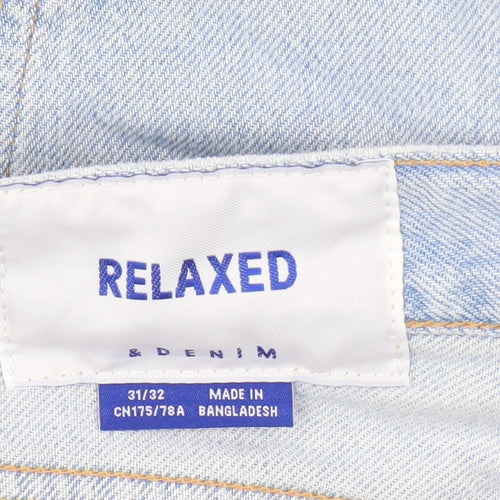 H&M Men's Relaxed Blue Straight Jeans 31/32