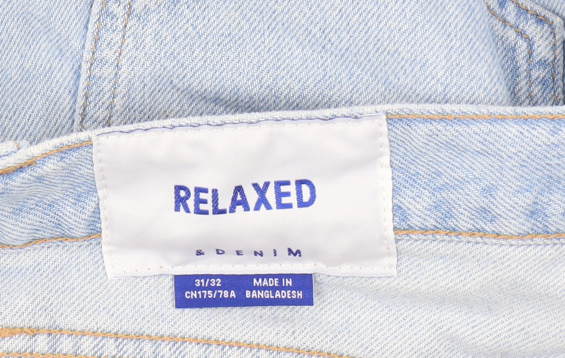 H&M Men's Relaxed Blue Straight Jeans 31/32