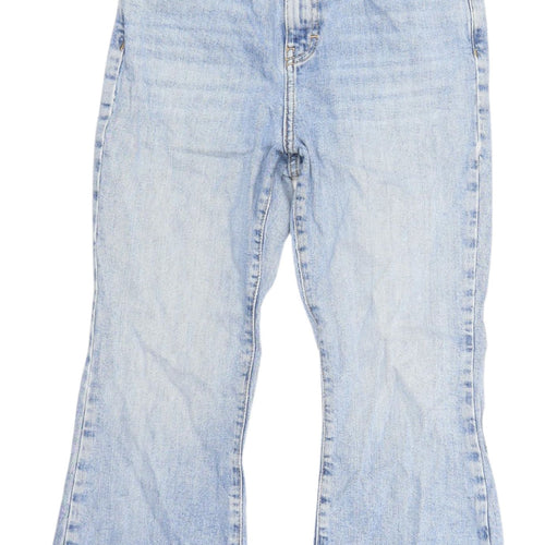 Topshop Women's Blue Wide-Leg Jeans Size 10