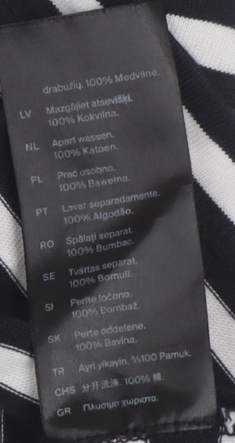 COS Unisex Black Striped Relaxed T-Shirt - L