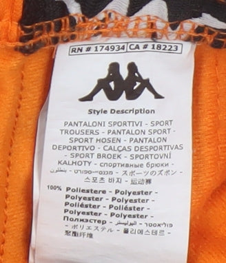 Kappa Unisex Orange Joggers - Size L, Sports