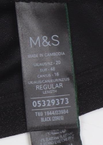 Marks and Spencer Women's Black Long Sleeve Shift Dress Size 20