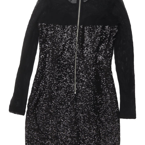 H&M Women's Black Sequin Bodycon Dress Size 8