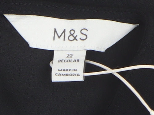 Marks and Spencer Women's Black Blouse Size 22 Regular