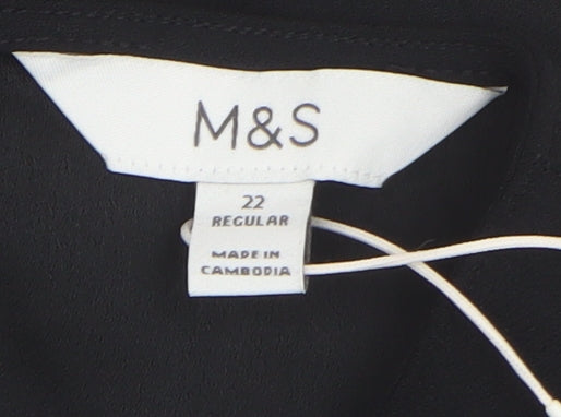 Marks and Spencer Women's Black Blouse Size 22 Regular