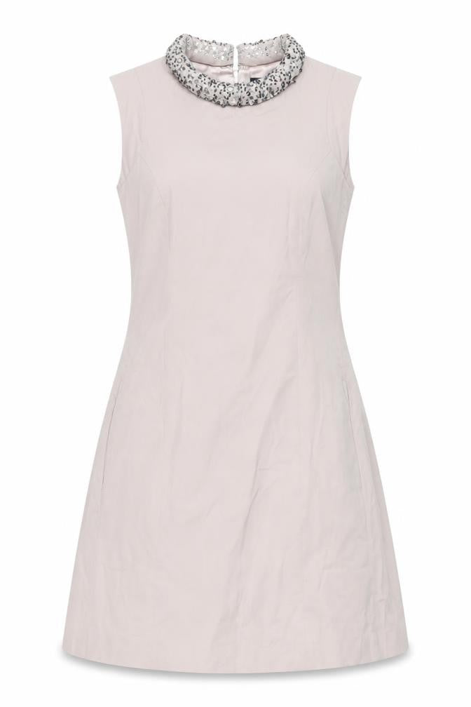 French Connection Beige Formal Dress, UK 10, Beaded, Sleeveless