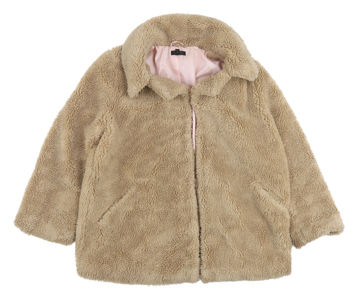 Topshop Women's Beige Puffer Coat, Regular Size 14