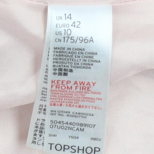 Topshop Women's Beige Puffer Coat, Regular Size 14