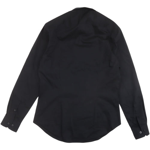 Moss London Men's Black Long Sleeve Button-Up Shirt
