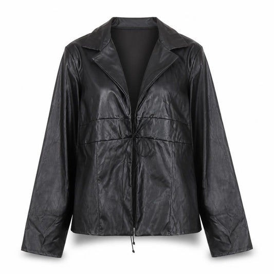 Front view of PRETTYLITTLETHING Women's Black Basic Jacket, size 12