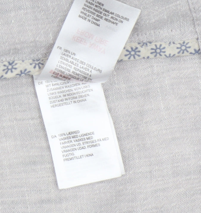 White Stuff Women's Grey Linen Basic Jacket Size 8