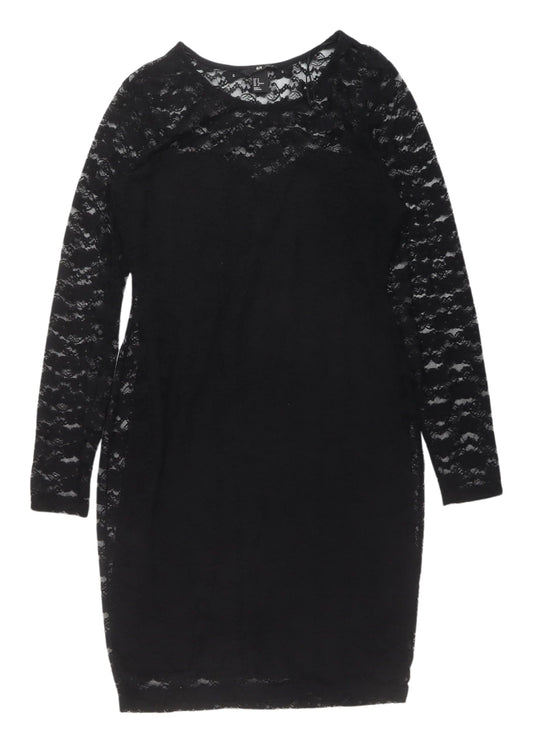 H&M Women's Black M Bodycon Lace Dress