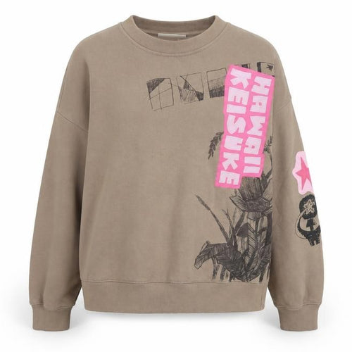 H&M Unisex Adults Brown Graphic Print Sweatshirt Size 12