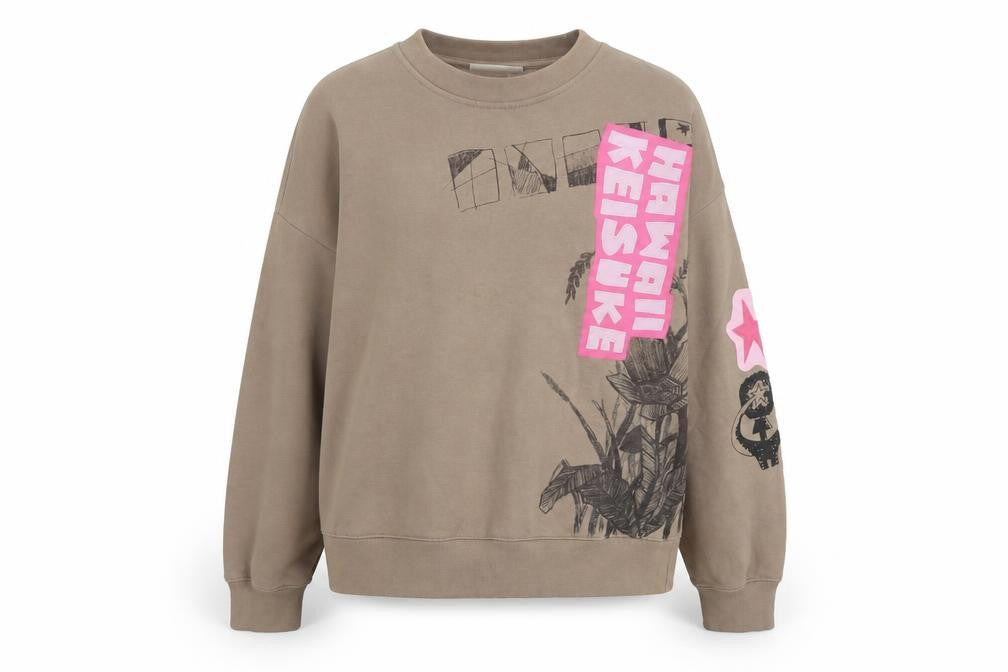 H&M Unisex Adults Brown Graphic Print Sweatshirt Size 12