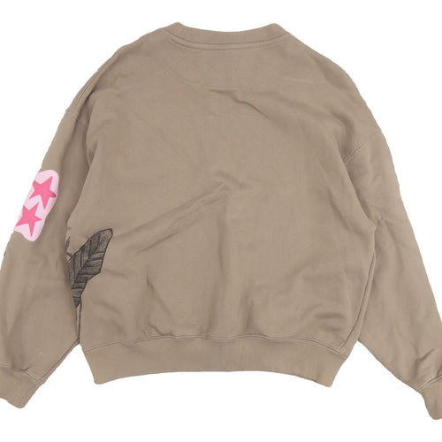 H&M Unisex Adults Brown Graphic Print Sweatshirt Size 12