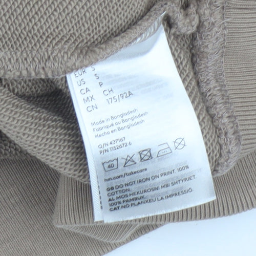 H&M Unisex Adults Brown Graphic Print Sweatshirt Size 12
