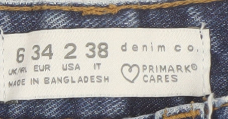 Primark Women's Blue Distressed Denim Cut-Off Shorts Size 6