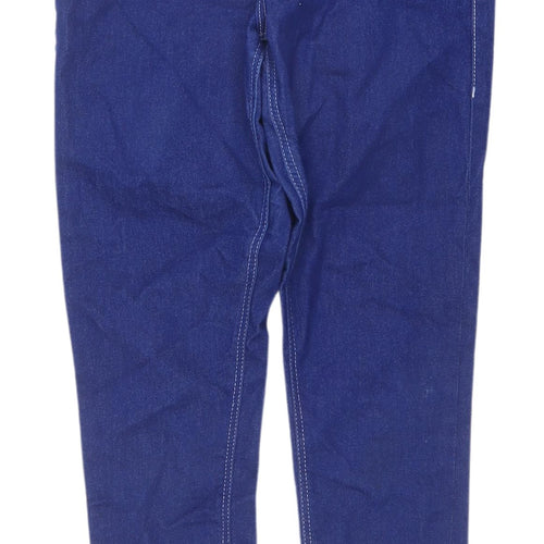 Topshop Women's Blue Straight-Leg Jeans M Regular