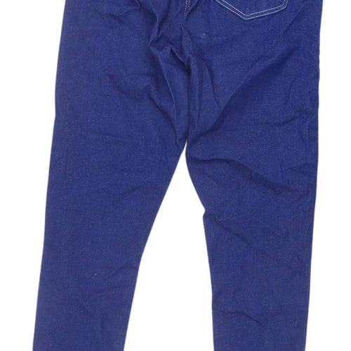 Topshop Women's Blue Straight-Leg Jeans M Regular