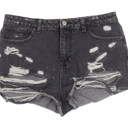 Denim Co. Women's Black Cut-Off Shorts, Size 14