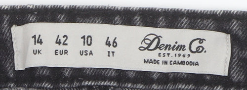 Denim Co. Women's Black Cut-Off Shorts, Size 14