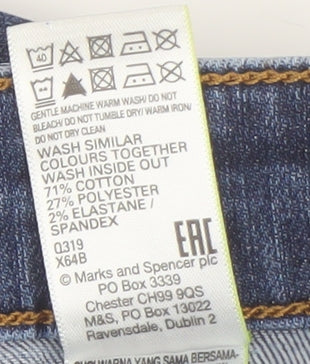 Marks and Spencer Women's Blue Skinny Jeans, Size 14