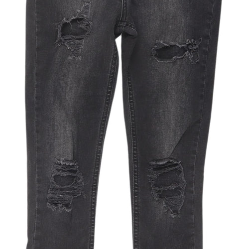 Hera London Women’s Black Skinny Distressed Jeans, 2XS
