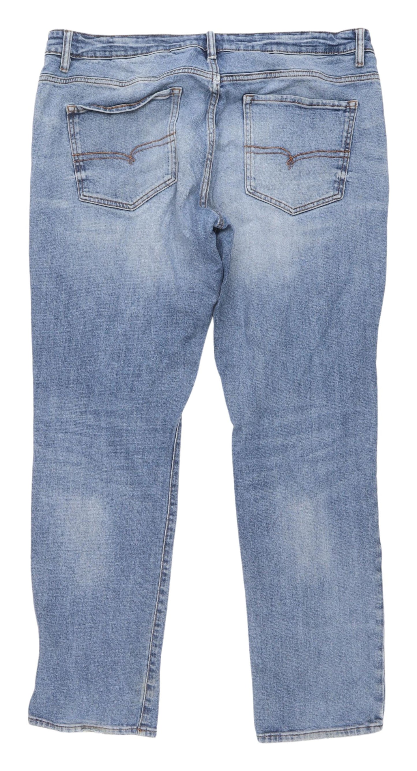 Next Men's Blue Straight Fit Stretch Jeans 38 Waist