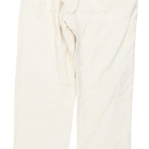 Zara Ivory Cotton Straight Jeans Women Size 2