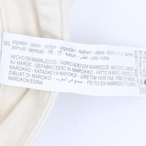 Zara Ivory Cotton Straight Jeans Women Size 2