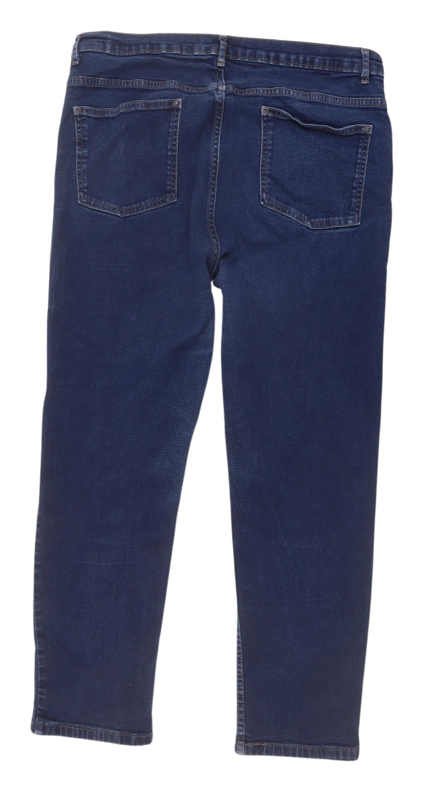 Marks and Spencer Women's Blue Straight Jeans UK 18
