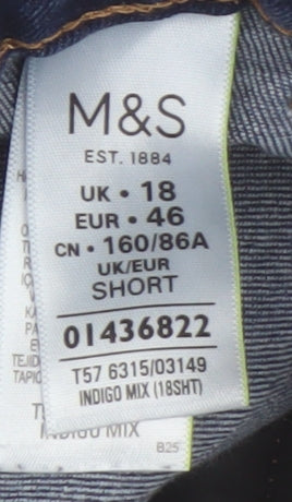 Marks and Spencer Women's Blue Straight Jeans UK 18
