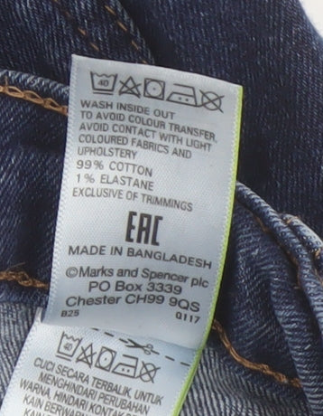 Marks and Spencer Women's Blue Straight Jeans UK 18
