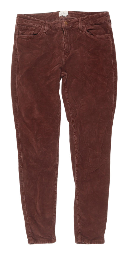 French Connection Women's Brown Corduroy Skinny Trousers Size 12