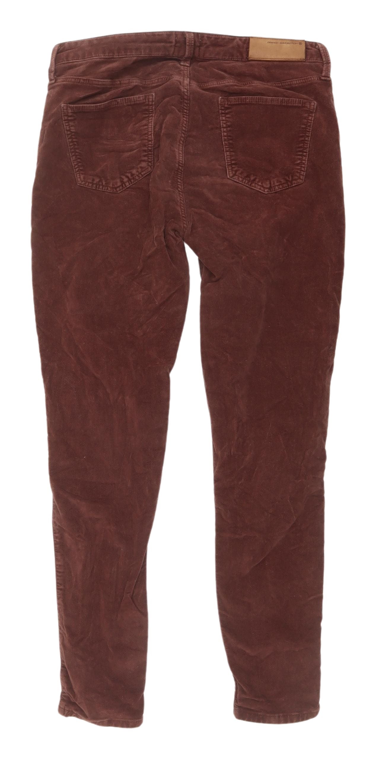 French Connection Women's Brown Corduroy Skinny Trousers Size 12