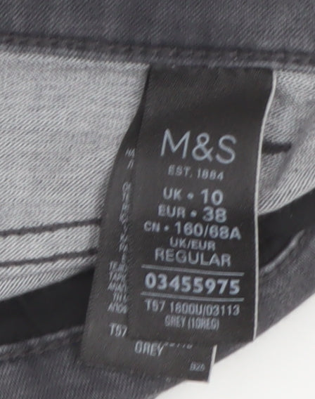 Marks and Spencer Women's Grey Straight Jeans Size 10