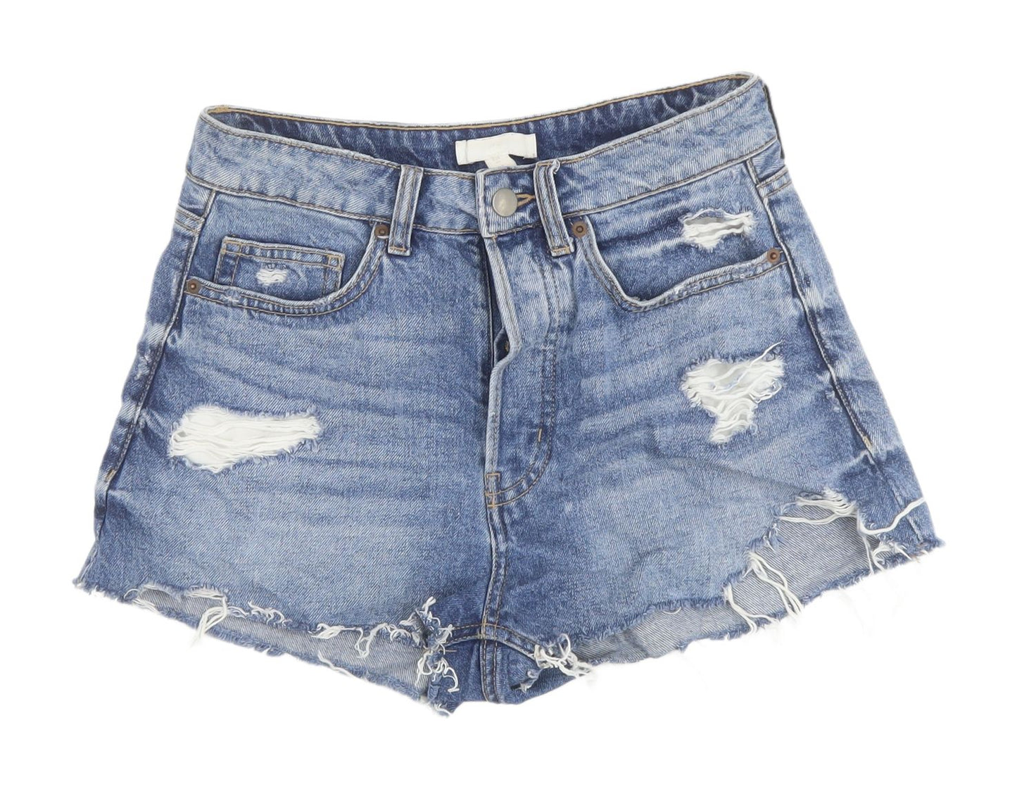 H&M Women's Blue Denim Cut-Off Shorts, Size 8