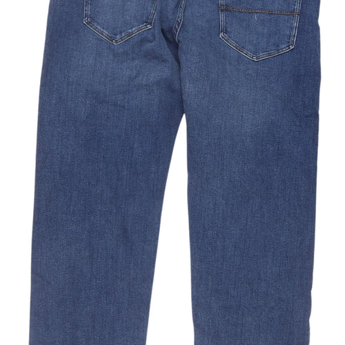 Marks and Spencer Men's Blue Straight Jeans, 34 Waist