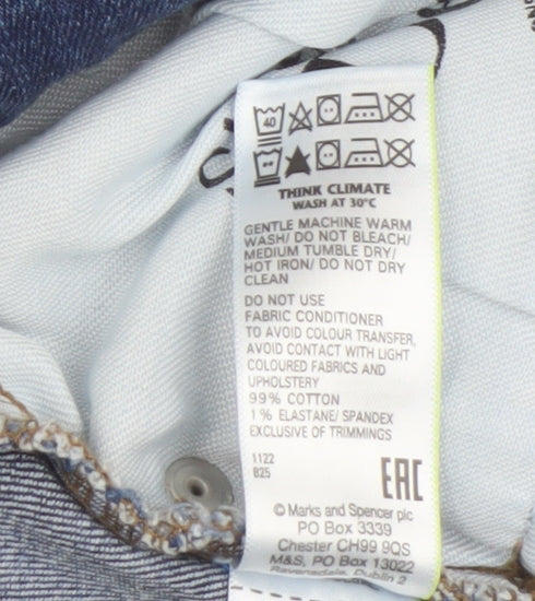 Marks and Spencer Men's Blue Straight Jeans, 34 Waist