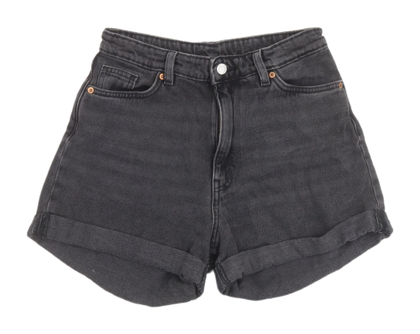 Monki Women's Black High-Waisted Boyfriend Shorts