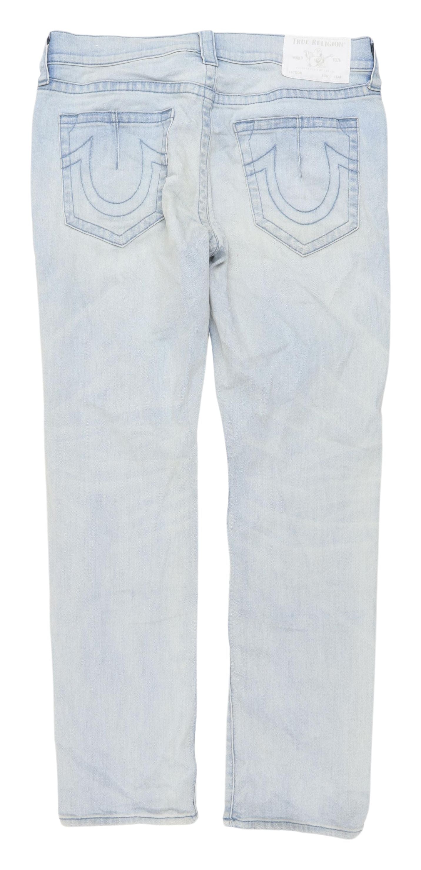 True Religion Men Blue Straight Jeans 34 Regular