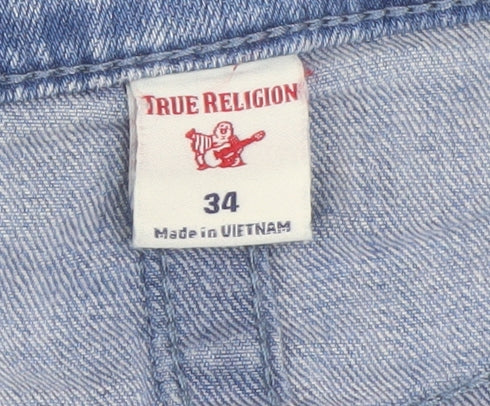 True Religion Men Blue Straight Jeans 34 Regular