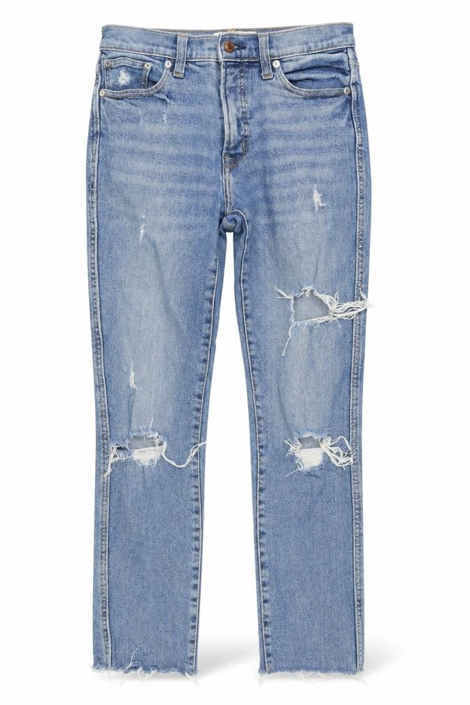 Front view of Gap Women's High Rise Blue Slim Straight Jeans