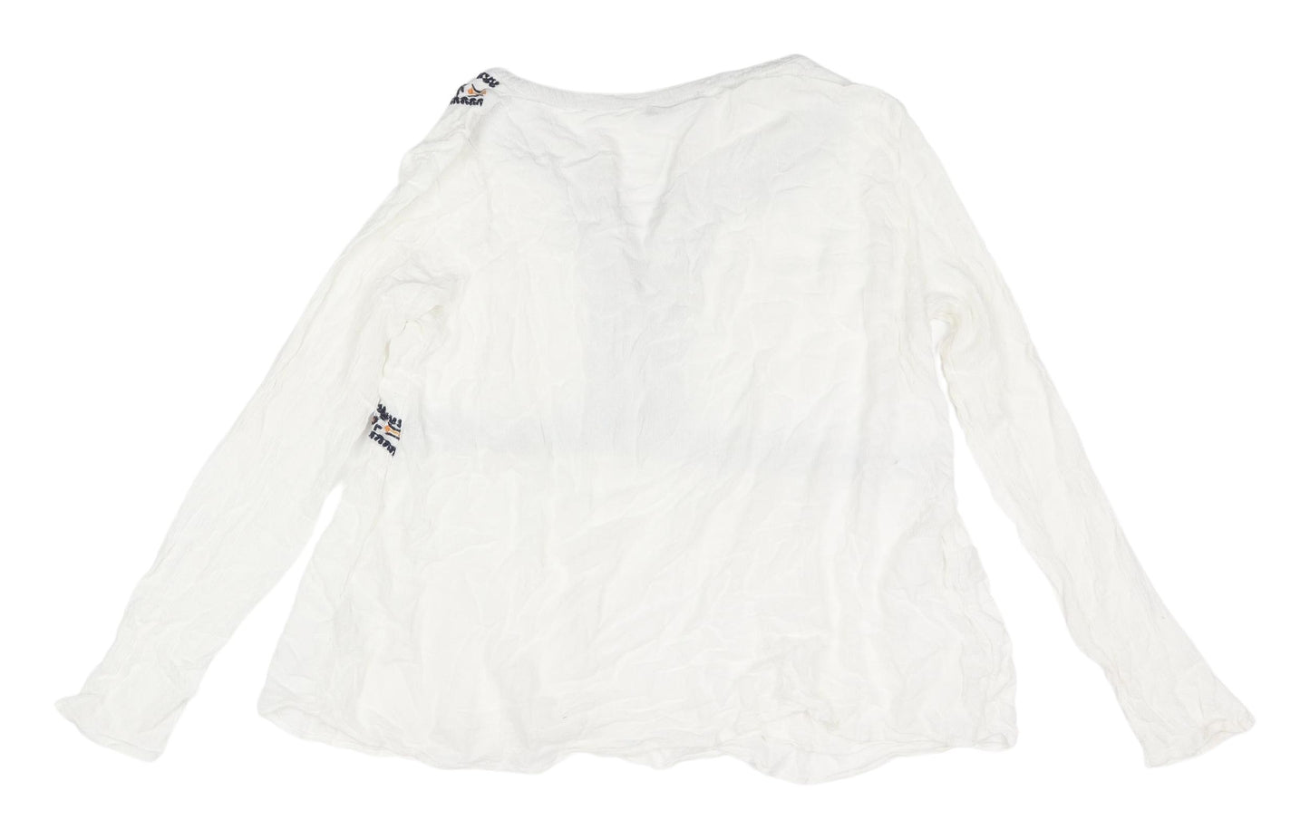 R édition Women's White Bohemian Embroidered Blouse Size 10