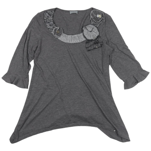 Marks & Spencer Women’s Grey Tunic Blouse 3/4 Sleeve Size 14